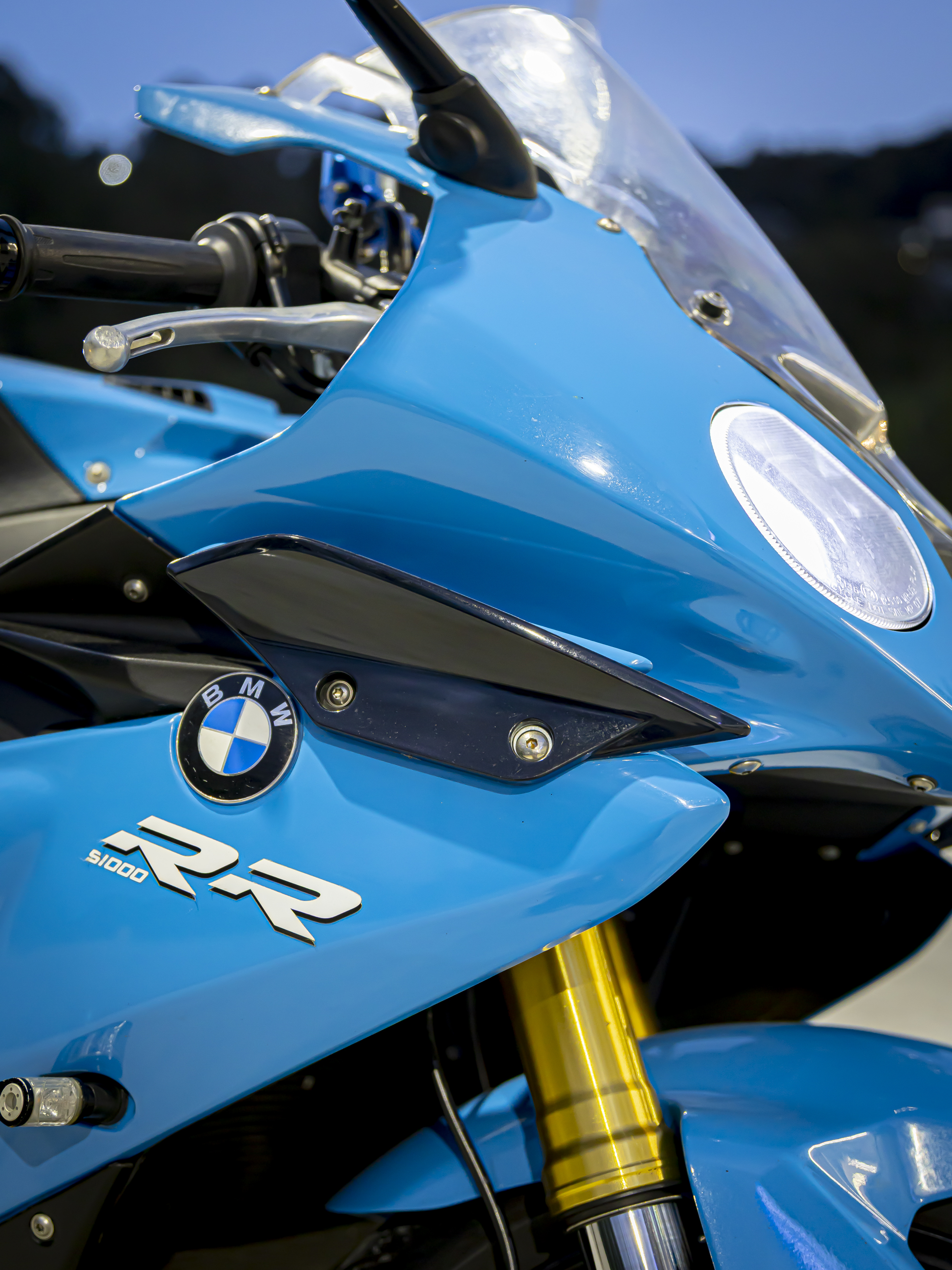 BMW S1000RR Blue - Action Angle